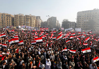 ميدان التحرير عاد إلي هيئته قبيل إجبار مبارك علي التنحي في 11 فبراير 2011 (رويترز)