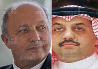 وزير خارجية فرنسا لوران فابيوس، وزير خارجية قطر خالد بن محمد العطية