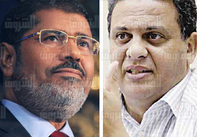 محمد مرسي والدكتور أحمد سعيد رئيس حزب المصريين الأحرار