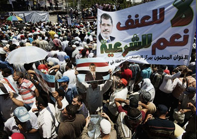 جانب من إحدى التظاهرات المؤيدة للرئيس المعزول محمد مرسي - صورة أرشيفية