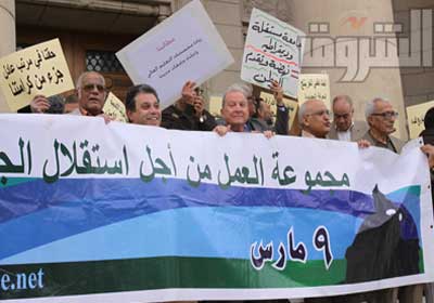 أحدى الوقفات الاحتجاجية لأعضاء هيئة التدريس بالجامعات تصوير  مجدى إبراهيم
