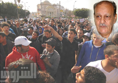 مسيرة طلابية في مصر الجديدة أمس الأول السبت للمطالبة بسرعة نقل السطلة للمدنيين   تصوير: مجدي إبراهيم