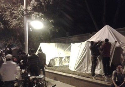 تزايد أعداد خيام المتظاهرين بميدان الشون وطنطا أرشيفية