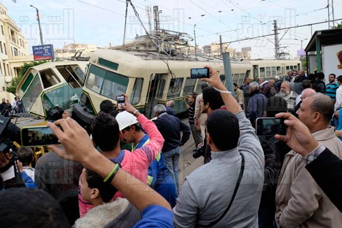 حادث تصادم  ترام مصر الجديدة - تصوير:علي هزاع