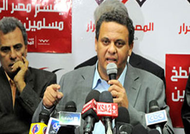 احمد سعيد رئيس حزب المصريين الأحرار خلال احد اجتماعات اللجنة العليا للحزب ارشيفية