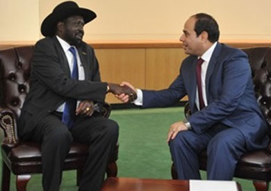 الرئيس عبدالفتاح السيسى مع رئيس جنوب السودان سلفاكير ميارديت
