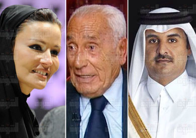 امير قطر وحسنين هيكل والشيخة مزة