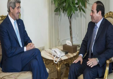 لقاء السيسي وجون كيري-ارشيفية