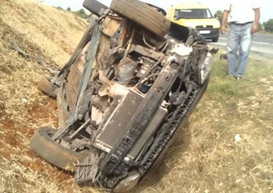 مصرع شخص وإصابة آخر إثر حادث انقلاب سيارة ملاكي في كفر الشيخ