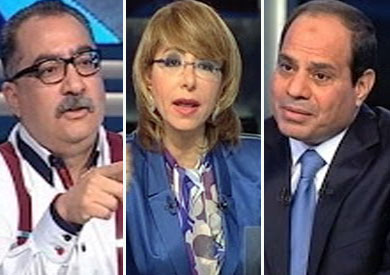 عبد الفتاح السيسي ولميس الحديدي وإبراهيم عيسى