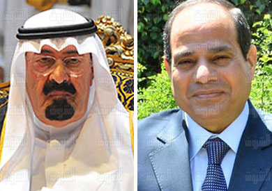 السيسى و خادم الحرمين الشريفين الملك عبد الله بن عبد العزيز آل سعود