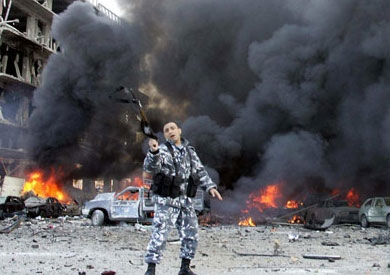 حادث تفجير موكب رفيق الحريري رئيس وزراء لبنان الراحل