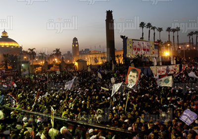 متظاهرى ميدان النهضة - ارشيفية - تصوير : رافى شاكر