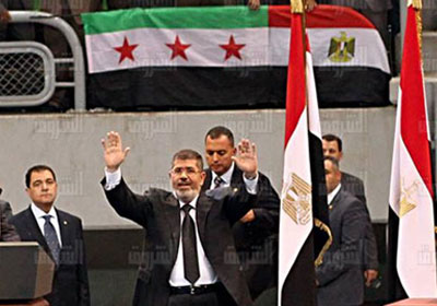 الرئيس مرسي في خطابه باستاد القاهرة - تصوير: روجيه أنيس