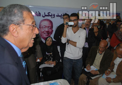 موسى خلال لقائه بالصحفيين في الفيوم