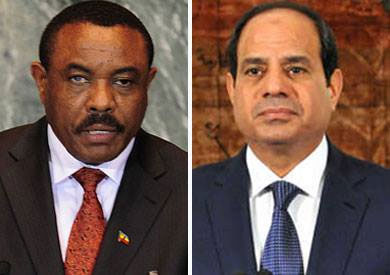 السيسي ورئيس وزراء إثيوبيا هيﻻمريام ديسالين