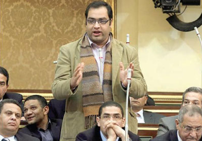 زياد العليمي يتحدث في مجلس الشعب يوم 12 فبراير الحالي تصوير  فادى عزت