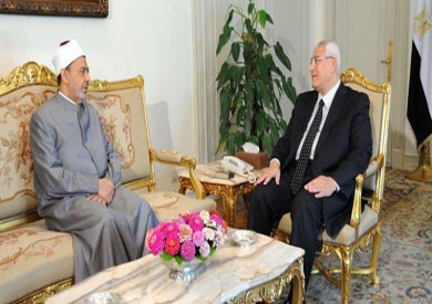 شيخ الأزهر يستقبل المستشار عدلي منصور لبحث دور الأزهر في مصر والعالم