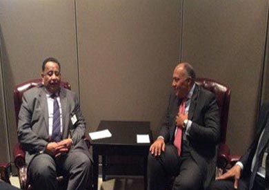 سامح شكرى وزير الخارجية المصرى مع نظيره السودانى ابراهيم غندور ارشيفية