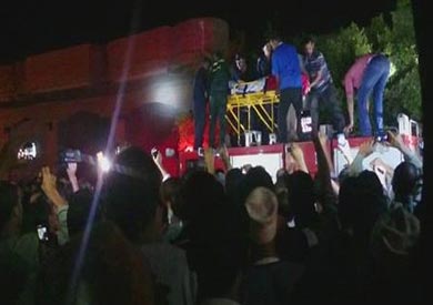 الآلاف يودعون شهيد الشرطة بالعريش بكفر الشيخ على ترديد الإرهاب عدو الله والشهيد حبيب الله