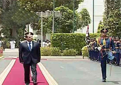 السيسي أثناء مراسم التنصيب