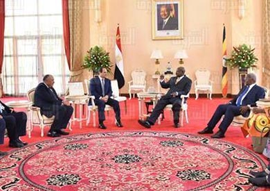 استقبال الرئيس السيسي في أوغندا