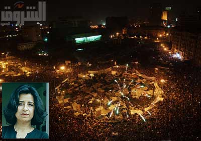 فرحة الميدان أثناء تنحي مبارك في 11 فبراير 2011    تصوير: محمود خالد