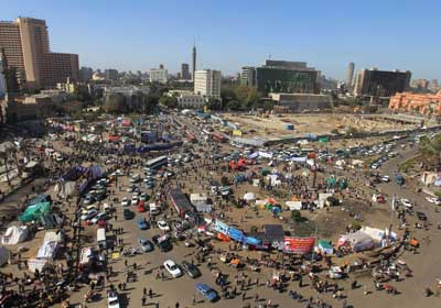 أجواء هادئة في الميدان وسط دعوات لجمعة حاشدة اليوم (أ. ف. ب)