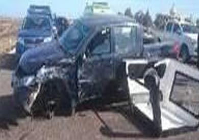 اصابة شخصان نتيجة تصادم سيارتين شرطة بجنوب سيناء