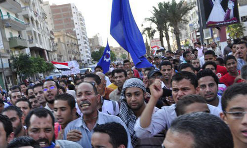 مظاهرات فى احد المحافظات