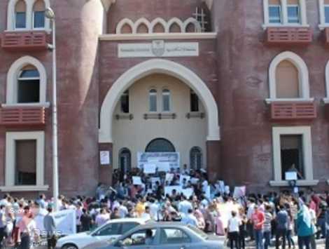 من احتجاجات طلاب جامعة قنا