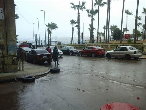 هطول الأمطار في الإسكندرية. تصوير- هدى الساعاتي