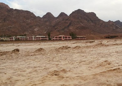 هطول أمطار غزيرة على شمال سيناء