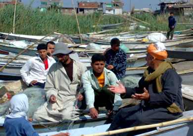 عمليات الصيد في بحيرة قارون بالفيوم - ارشيفية