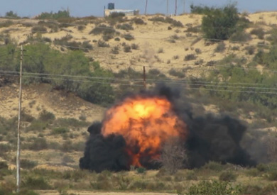 انفجار مدرعة غرب الشيخ زويد - ارشيفية