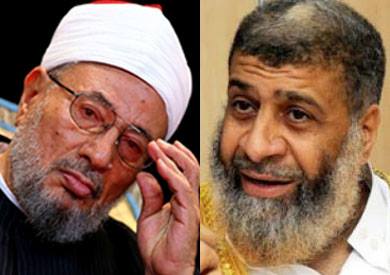 عاصم عبد الماجد، القيادي بالجماعة الإسلامية، ويوسف القرضاوي، رئيس الاتحاد العالمي لعلماء المسلمين
