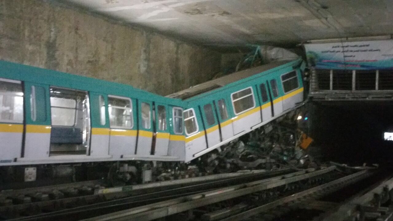 القطار بعد الحادث