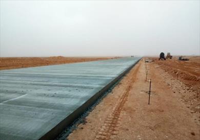 أول كيلو متر خرسانة في طريق سيوة