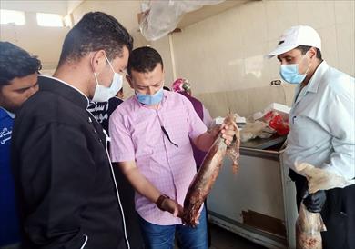 ضبط ربع طن دقيق مجهول المصدر وأسماك فاسدة