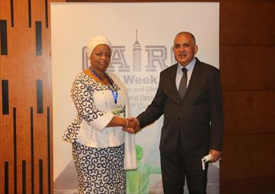 إيف بازيبا ماسودي، نائب رئيس مجلس الوزراء ووزيرة البيئة والتنمية المستدامة بجمهورية الكونغو الديمقراطية ومحمد عبد العاطي