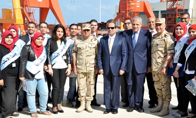 الرئيس السيسي في افتتاح أعمال تطوير ترسانة الإسكندرية البحرية