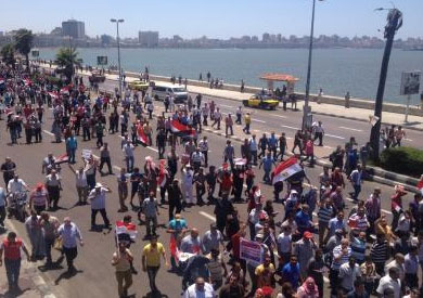مظاهرة لأنصار الإخوان بالإسكندرية-ارشيفية