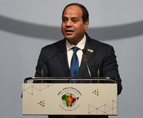 الرئيس السيسي أثناء إلقاء كلمته في الهند