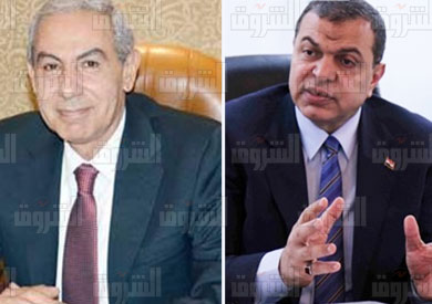 وزيرا القوى العاملة  والصناعة محمد سعفان، وطارق قابيل