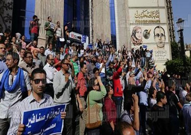 مظاهرات «جمعة الأرض» أمام نقابة الصحفيين بالقاهرة - تصوير: هبة خليفة