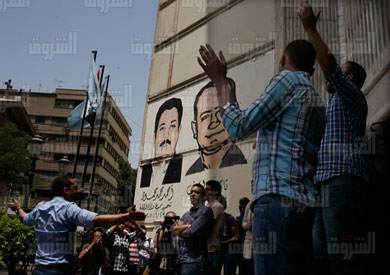 اعتصام الصحفيين اعتراضا على اقتحام الأمن للنقابة- تصوير هبة الخولي