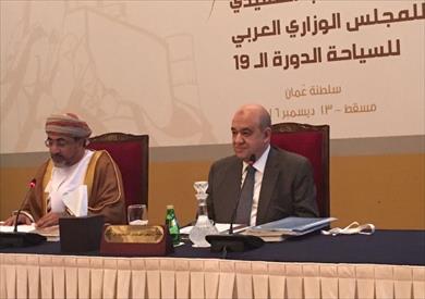 راشد خلال مشاركته فى اجتماع المجلس الوزارى العربى بمسقط