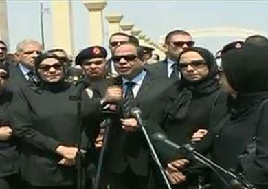السيسي خلال تشيع جنازة النائب العام هشام بركات