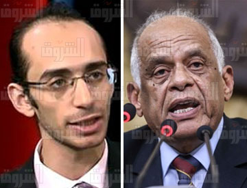 الدكتور على عبد العال رئيس مجلس النواب و محمد عبد العزيز عضو لجنة الخمسين