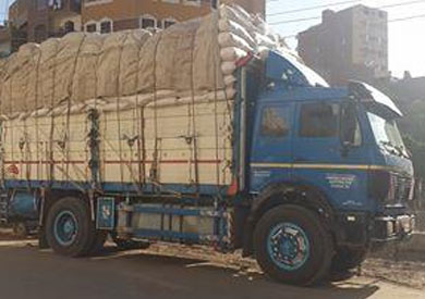 النخالة المغشوشة التى تم ضبطها بالفيوم